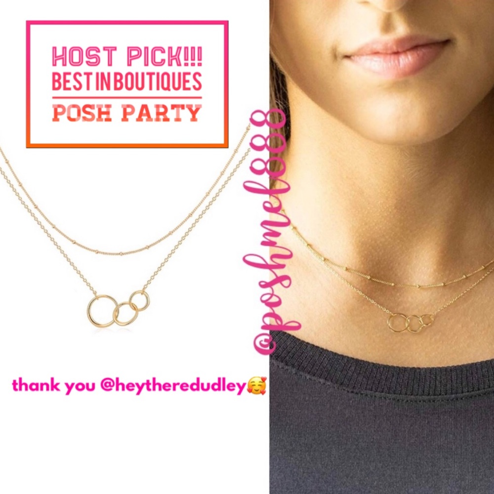 New Gold Layered Necklace Ultra Delicate✨Triple Infinity Link Layer Neck… - Picture 1 of 7